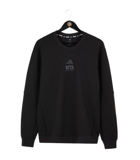 סווטשירט ללא כובע כותנה ADIDAS שחור בוגרים 2025-26